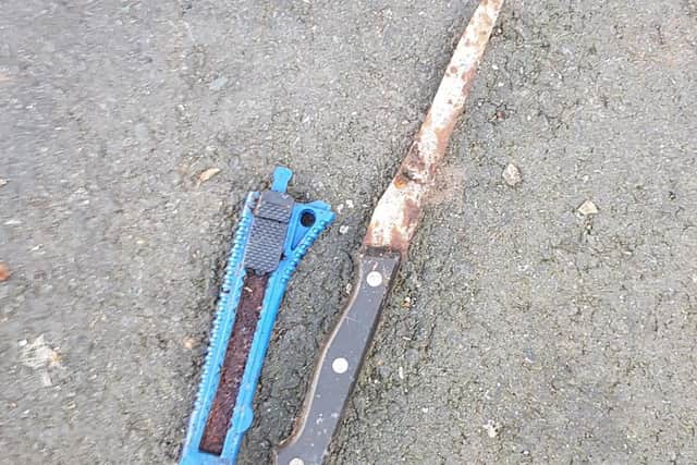 These weapons were found stashed in Lovell Park (Photo: WYP)