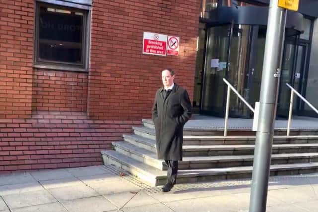Former teacher Mark Duckworth leaves Leeds Crown Court after being sentenced for making indecent images of children