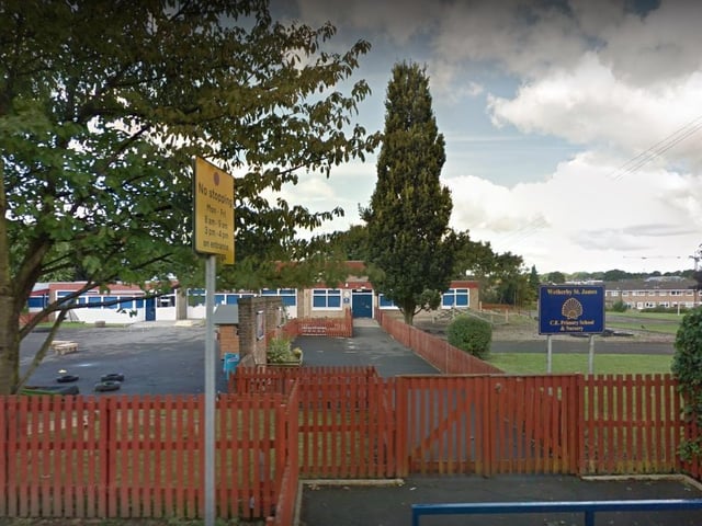 87 per cent of students at St James' Church of England Voluntary Controlled Primary School met their expected standard.
