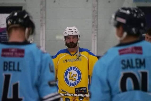 Sam Zajac and Leeds Chiefs will face-off against Sheffield Steeldogs in the first-ever game at the Elland Road rink on January 31. Picture courtesy of Chris Stratford.