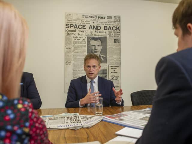Grant Shapps at the YEP's office