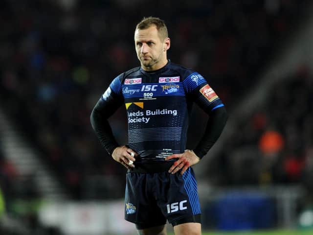 Rob Burrow during his 500th appearance for Leeds Rhinos in 2017
