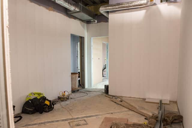 The forensic suite waiting room - each forensic pod contains a waiting room, examination room, shower and toilet along with an aftercare room