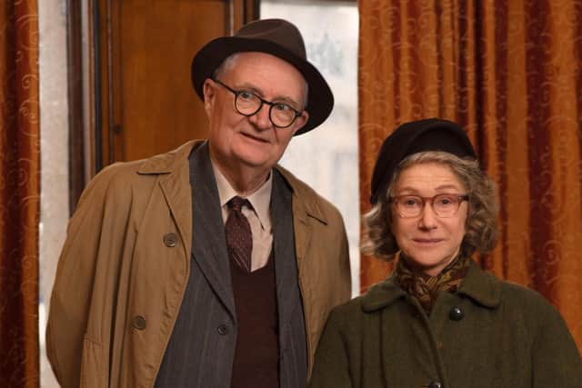 Jim Broadbent and Dame Helen Mirren in costume for The Duke. Picture: Pathe.