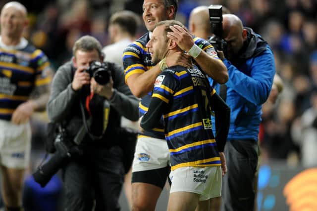 In the spotlight one last time together, Danny McGuire and  Rob Burrow. PIC: Steve Riding