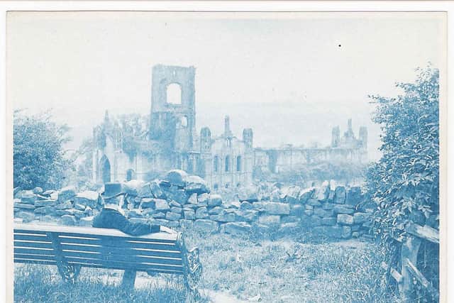 The photo taken by Leeds-born astronomer and engineer Washington Teasdale in the grounds of Kirkstall Abbey in 1883 - believed to be one of the world's first selfies.