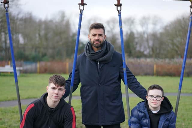 George Webster pictured (right) with Sam Retford (left) and David Tag (centre).
