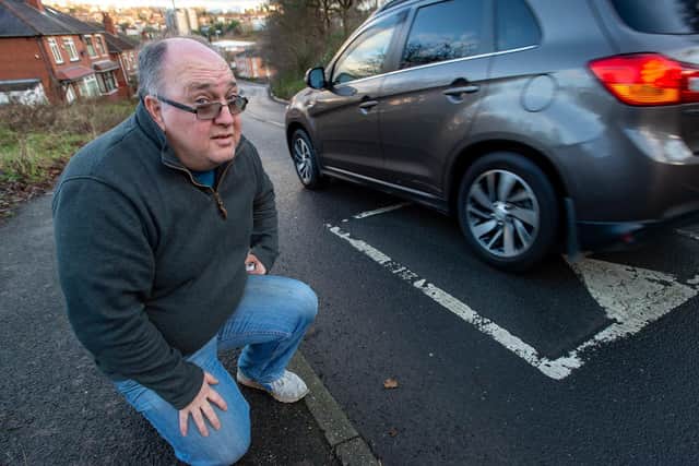 Resident Keith Ashton says the council has refused to take action until someone is seriously injured or killed on the road. Picture: Bruce Rollinson