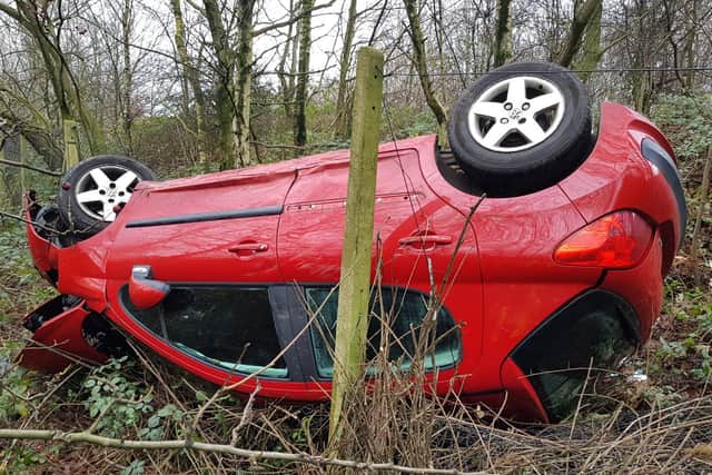 The driver of this vehicle escaped with only minor injuries (Photo: WYP)