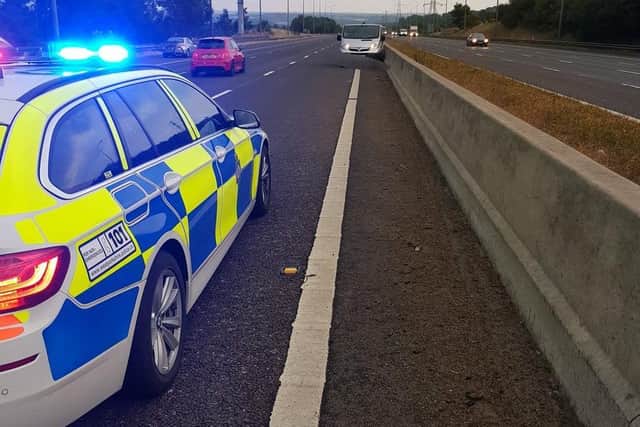 Stock photo of police on the M62 motorway (Photo: West Yorkshire Police).