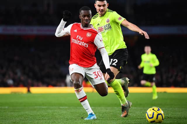 Eddie Nketiah came off the bench for Arsenal against Sheffield United and Leeds United still miss him, says Marcelo Bielsa (Pic: Getty)