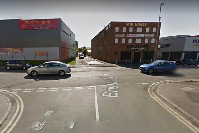 Drug driver Esa Hussain pulled out of Bristol Street before crashing on CrossStamford Street during a police chase in Leeds.
Image: Google