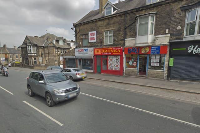 The suspect used anaccelerant to ignite the car outside Deli 29 in Keighley Road, Bradford. Photo: Google Maps.