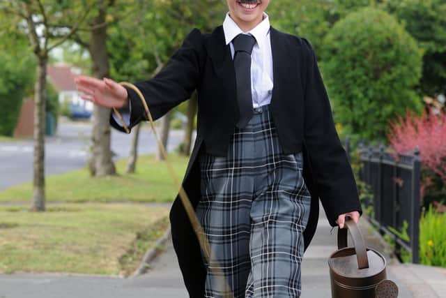 Bethany Hare aged 12 dressed as Charlie Chaplin