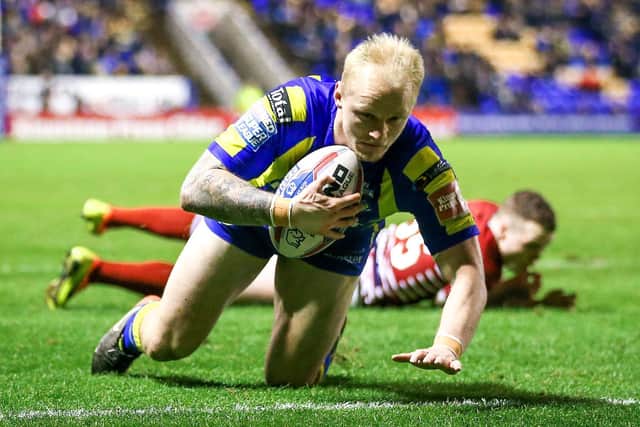 Rhys Evans in action for Warrington.