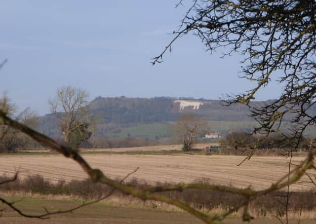 The White Horse of Kilburn from the old rail bed.