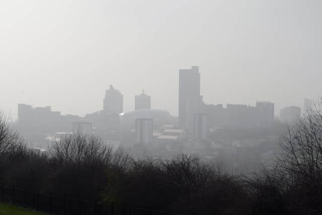 Leeds cloaked in a veil of smog. Picture: Glen Minikin/Ross Parry