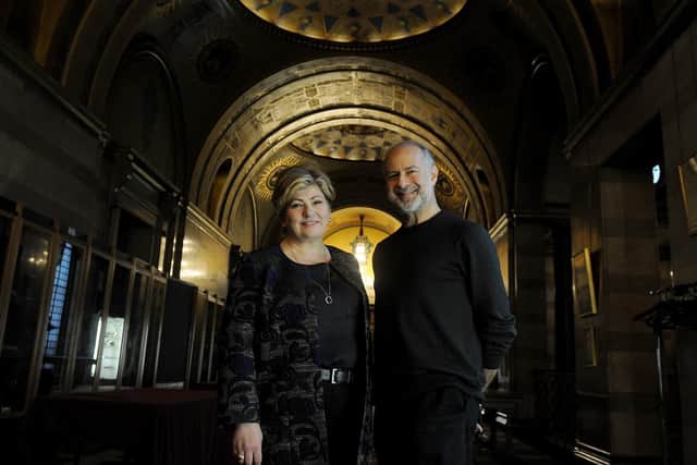 Emily Thornberry pictured with Leeds North East MP Fabian Hamilton at the Civic Hall, Leeds