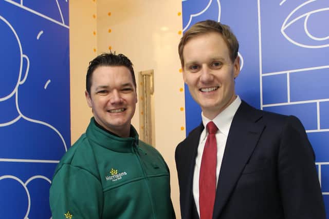 The Morrisons Foundation's Adrian Horsley and The Children's Hospital Charity's patron Dan Walker