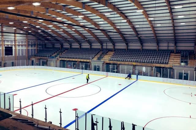 NEARLY THERE: Leeds ice rink as pictured on Tuesday via Twitter. Picture by Planet Ice Leeds/Simon McGuinness.