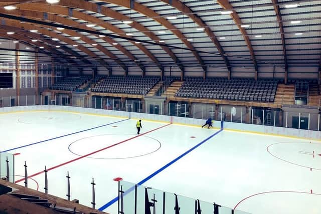 Work is continuing on getting the Elland Road rink ready for Friday's home opener against Sheffield Steeldogs. Picture: Simon McGuinness/Planet Ice.
