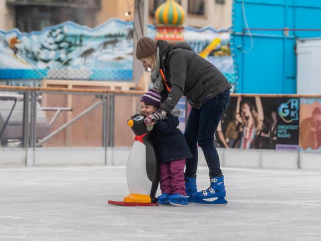 Karen Woodford and her daughter Amalie have fun on the ice last year. PIC: Jonathan Gawthorpe