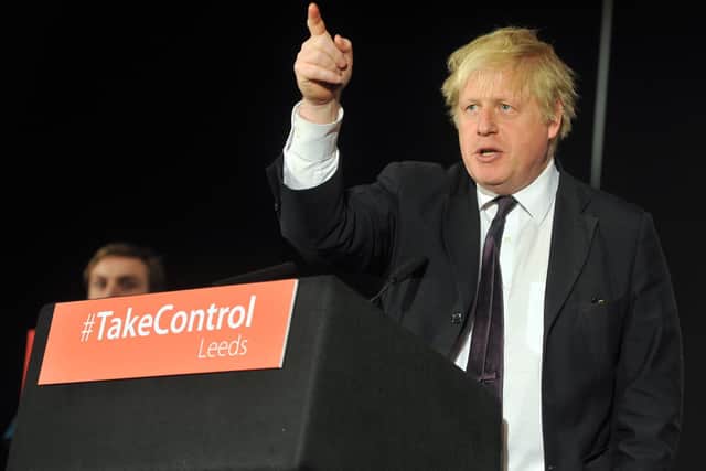Boris Johnson on a visit to Leeds as part of the Vote Leave campaign. Despite Leeds voting to remain, the margin was incredibly narrow with a large backing for Leave in the city.