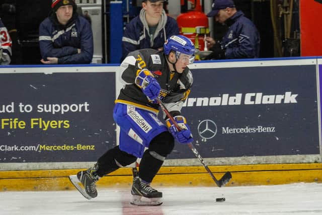 NEW ARRIVAL: Forward Caly Robertson, 
pictured playing for Kirkcaldy Kestrels above, signed for Leeds Chiefs on Thursday 
Picture courtesy of Jillian McFarlane.