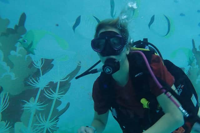 Among the tasks in Gill Barker's 35 before 35 challenge was a scuba diving taster day.