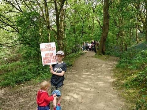 Two children as part of a march in nearby Haigh Woods in 2018.