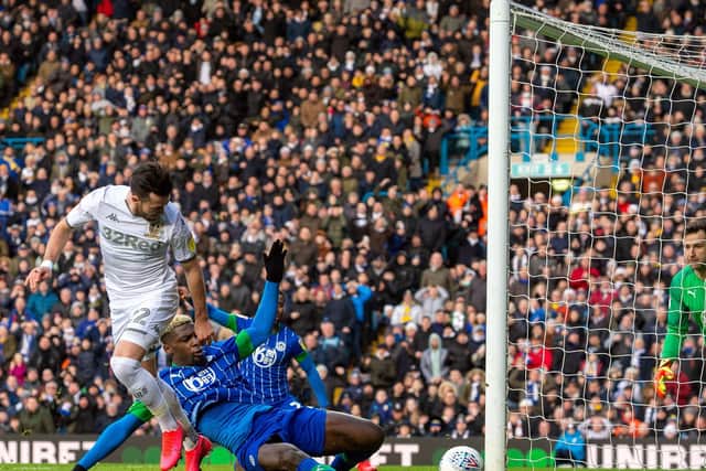 Jack Harrison came close with this chance (Pic: Bruce Rollinson)