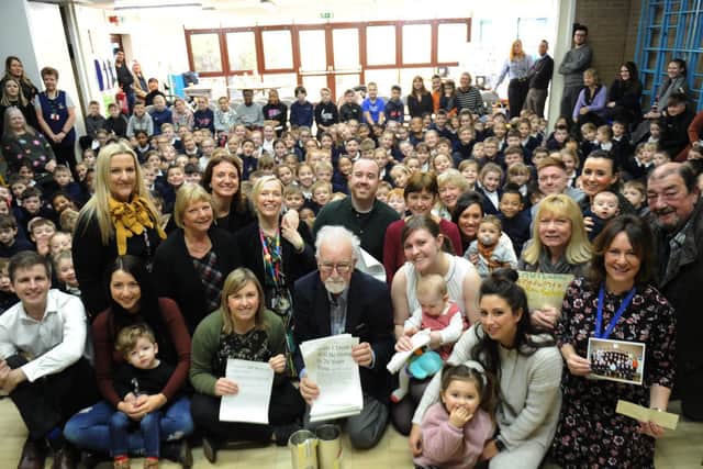 Time Capsule opening at Colton Primary School...Former staff and pupils at the opening of the time capsule that contained letters from the pupils in 2000.
Photo: Steve Riding
