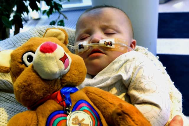 Myles Wood, eigth months, who is currently an in-patient at the Leeds Congenital Heart Unit at LGI. Picture: Gary Longbottom