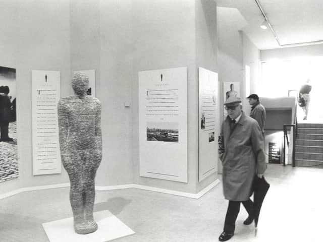 This man-sized replica of the giant sculpture was unveiled at Leeds Art Gallery in September 1988 before the scheme was eventually turned down.