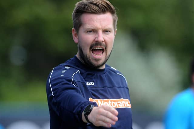 Farsley Celtic manager, Adam Lakeland. PIC: Steve Riding