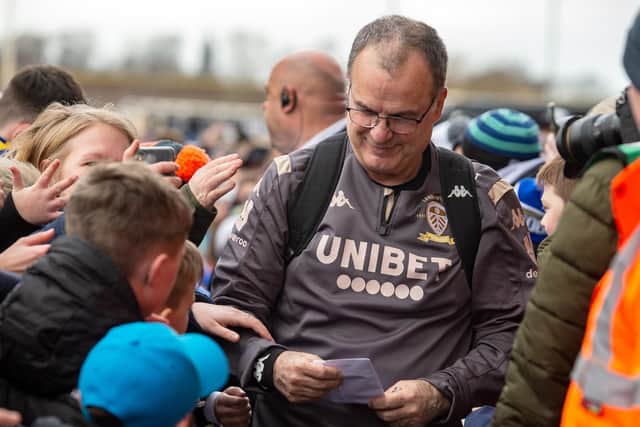 Marcelo Bielsa says managers are generally alone, but he is beloved in the city of Leeds and beyond (Pic: Bruce Rollinson)