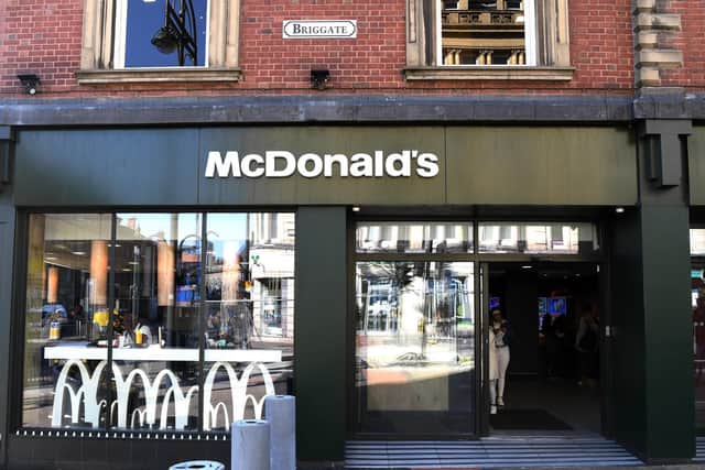 The assault took place outside McDonalds in Briggate. Picture: Jonathan Gawthorpe