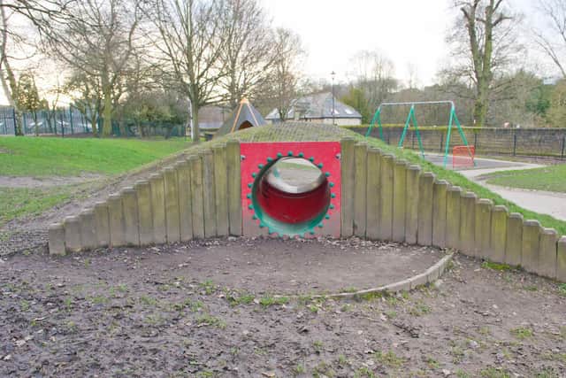 Some of the equipment at the run-down park which parents have launched an appeal to revamp.