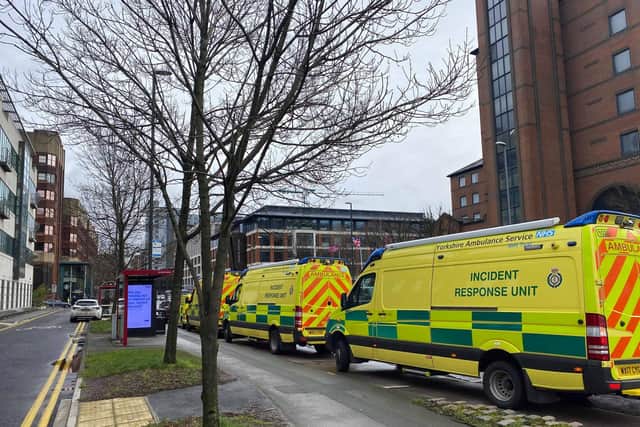 Yorkshire Ambulance incident response teams on standby on Wellington Street