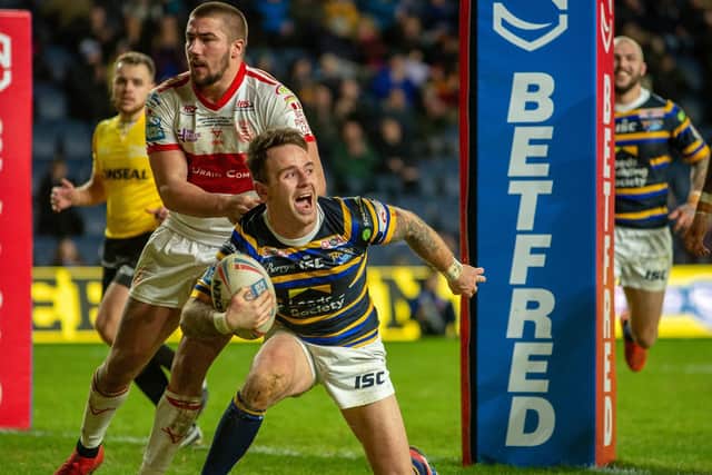 Richie Myler scored from a Luke Gale kick against Hull KR. Picture by Bruce Rollinson.