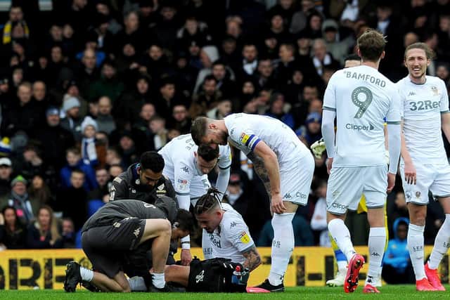 Leeds United lost Kalvin Phillips to a first half injury in their win over Reading (Pic: Simon Hulme)