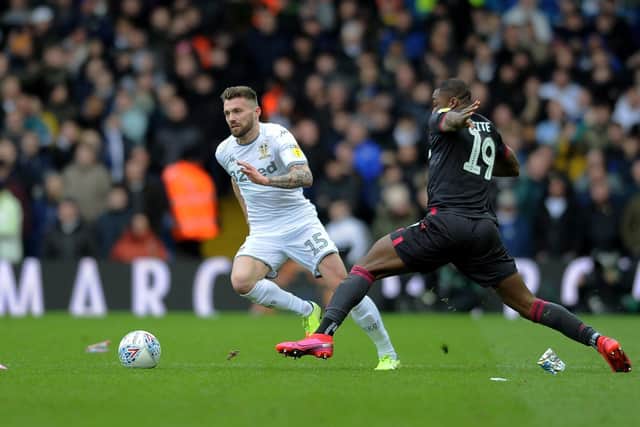 BIG INFLUENCE: Leeds United's Stuart Dallas, left, had 115 touches of the ball in Saturday's 1-0 win at home to Reading for 9.4 per cent of the total play - the most on the pitch. Picture by Simon Hulme.