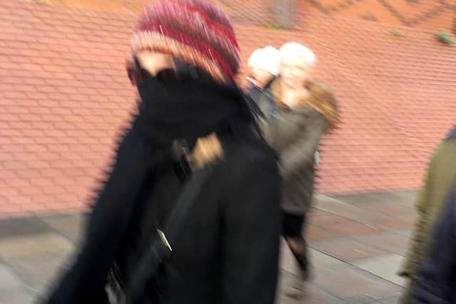 Manslaughter accused Sarah Higgins leaving Leeds Crown Court