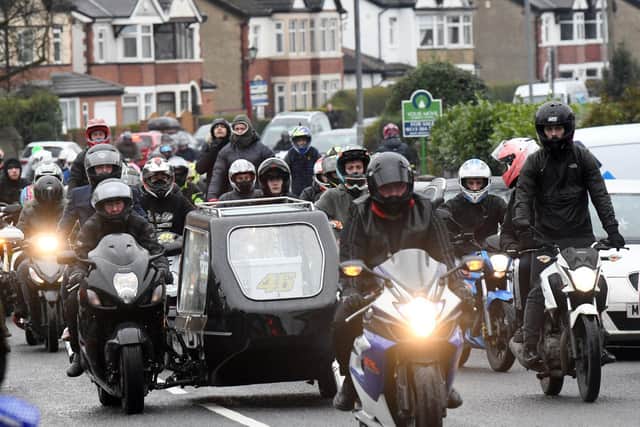 Bikers took to the streets of Leeds for the funeral of Luke Deegan