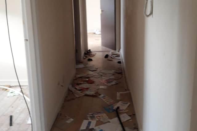 The scene inside Farnley House in Seacroft, which has been closed by Leeds Council.