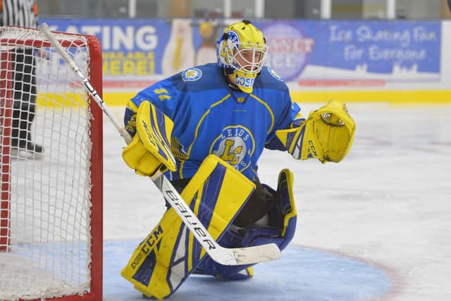 Leeds Chiefs' netminder Sam Gospel was hit by injury on a crucial weekend. Picture: Dean Woolley.