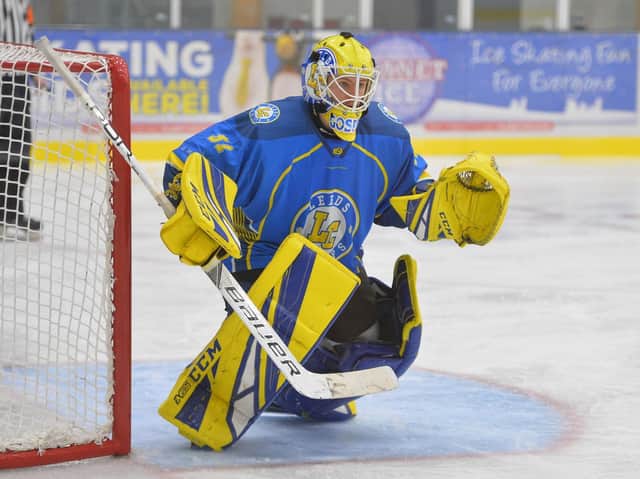 INJURY DOUBT: Leeds Chiefs' netminder Sam Gospel is unlikely to feature against Basingstoke Bison on Sunday night. Picture: Dean Woolley.