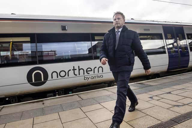 Grant Shapps at Leeds Railway Station in January, following the announcement that Northern would be stripped of its franchise
