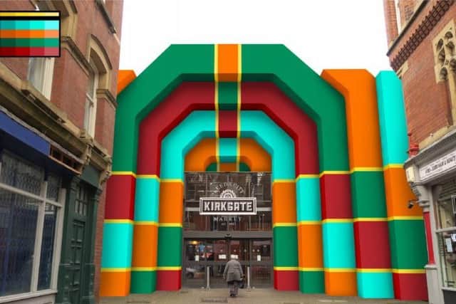 An artist impression of the New York Street entrance to Leeds Kirkgate Market. (Credit: Leeds City Council)