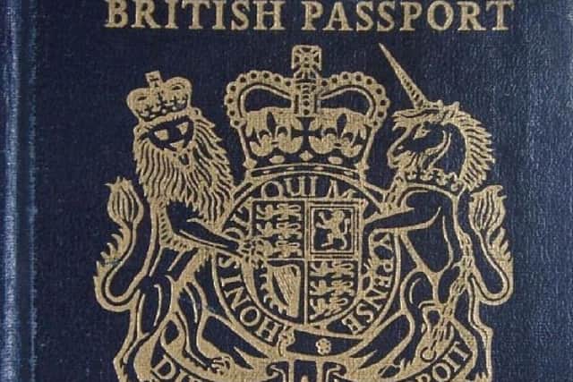 A blue British passport